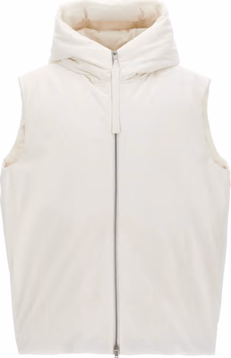 White Polyester Sleeveless Jacket