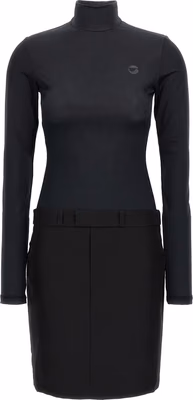 Black Polyester Short Dress