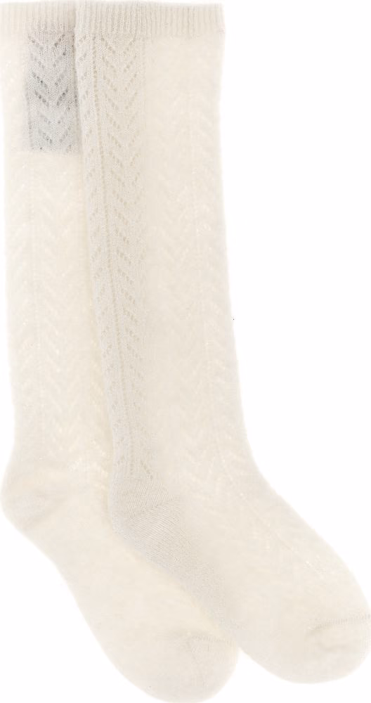 Valentino Garavani White Wool Socks