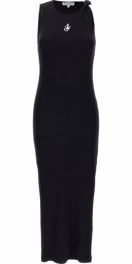 J.W.Anderson Black Cotton Midi Dress