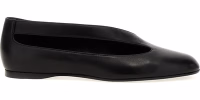 Black Lamb Leather Ballet Flats