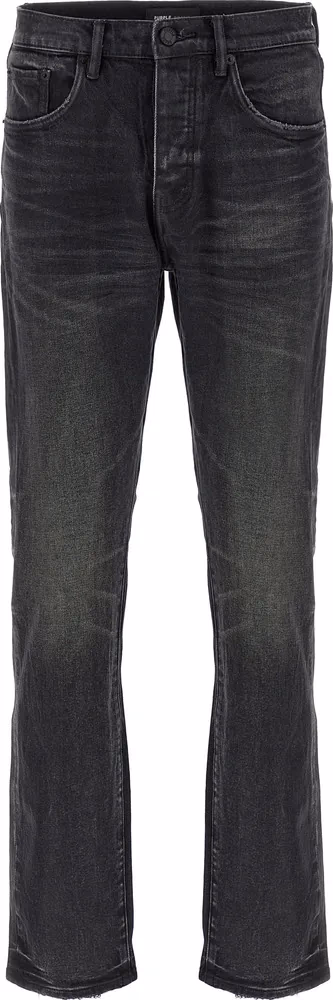 PURPLE Black Cotton Straight-Leg Jeans