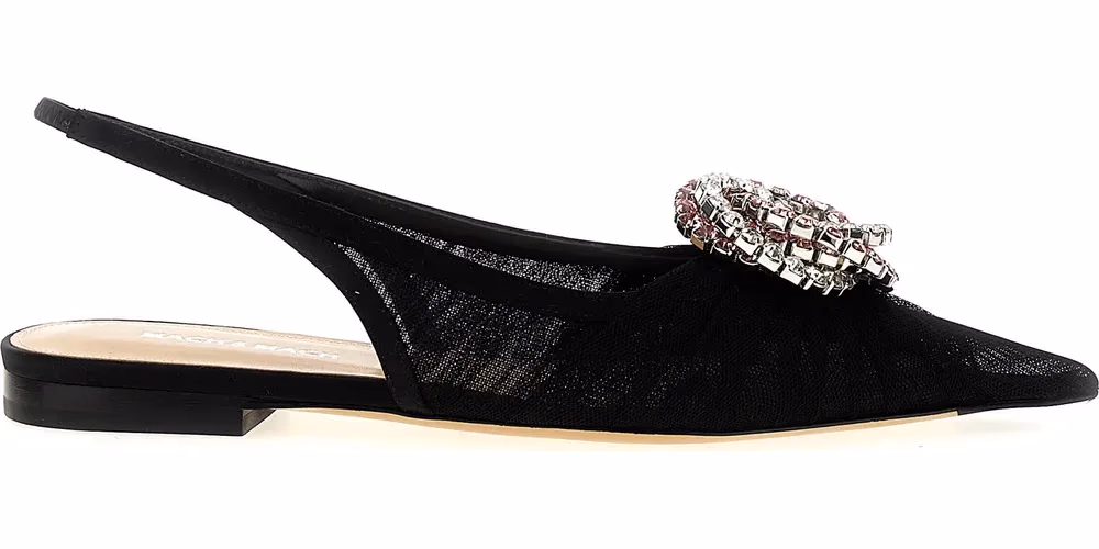 MACH & MACH Black Polyamide Ballet Flats