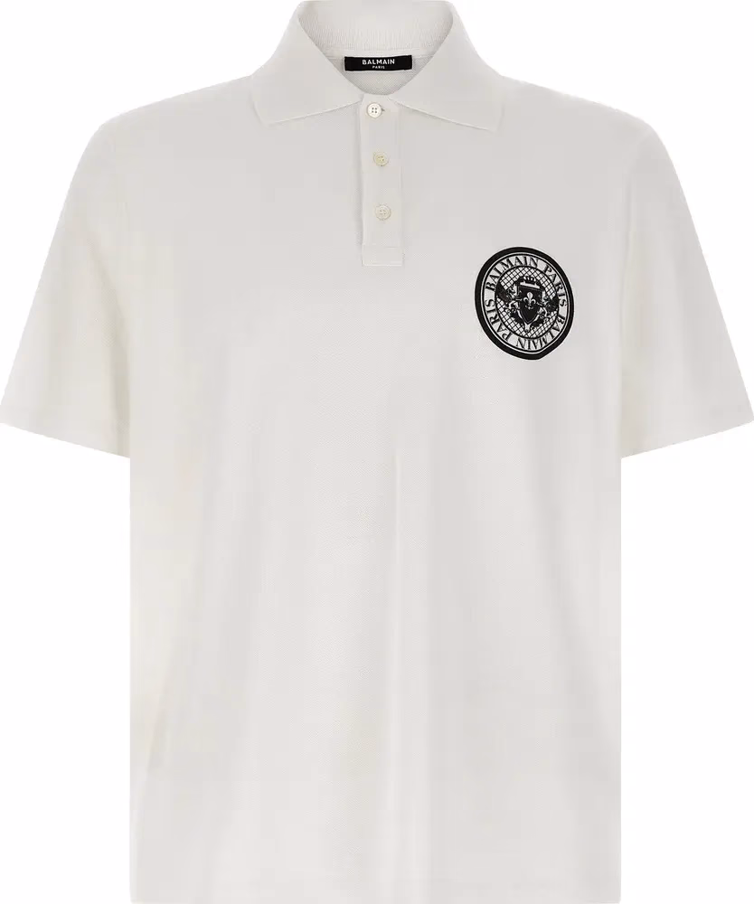 Balmain Bicolor Cotton Polo Shirt