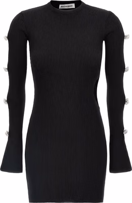 Black Viscose Short Dress