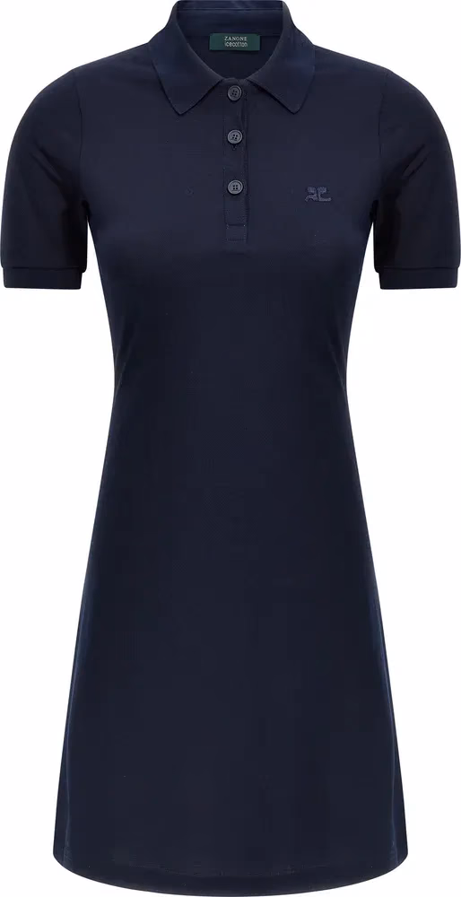 Courrèges Blue Cotton Short Dress