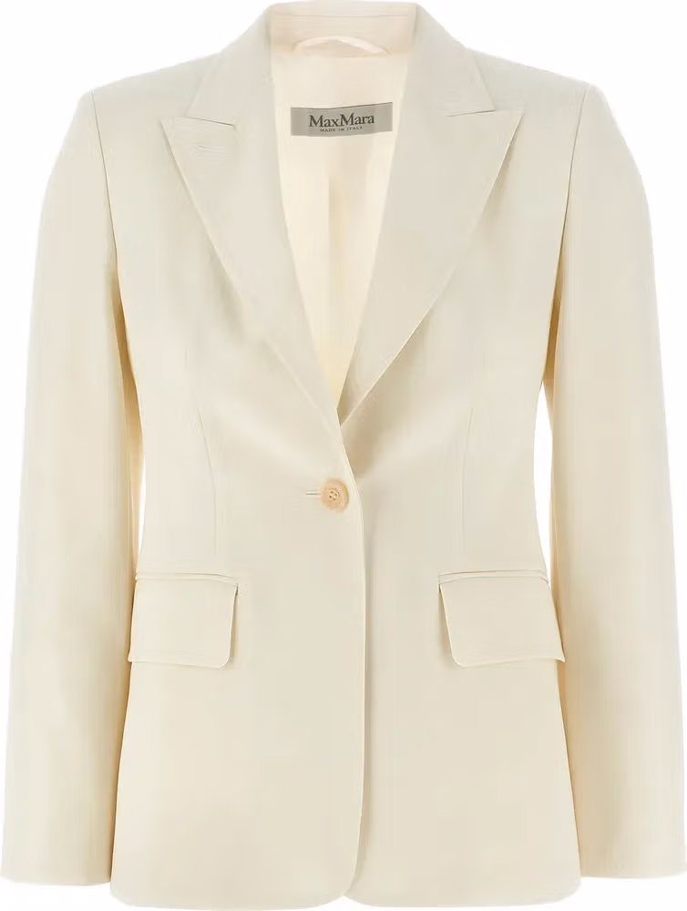Max Mara White Virgin Wool Blazer