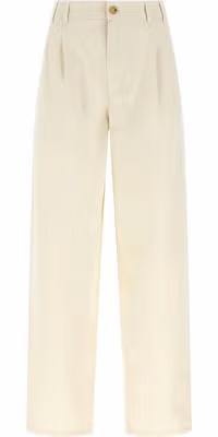Beige Cotton Casual Pants