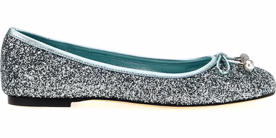 Bicolor Textile Ballet Flats