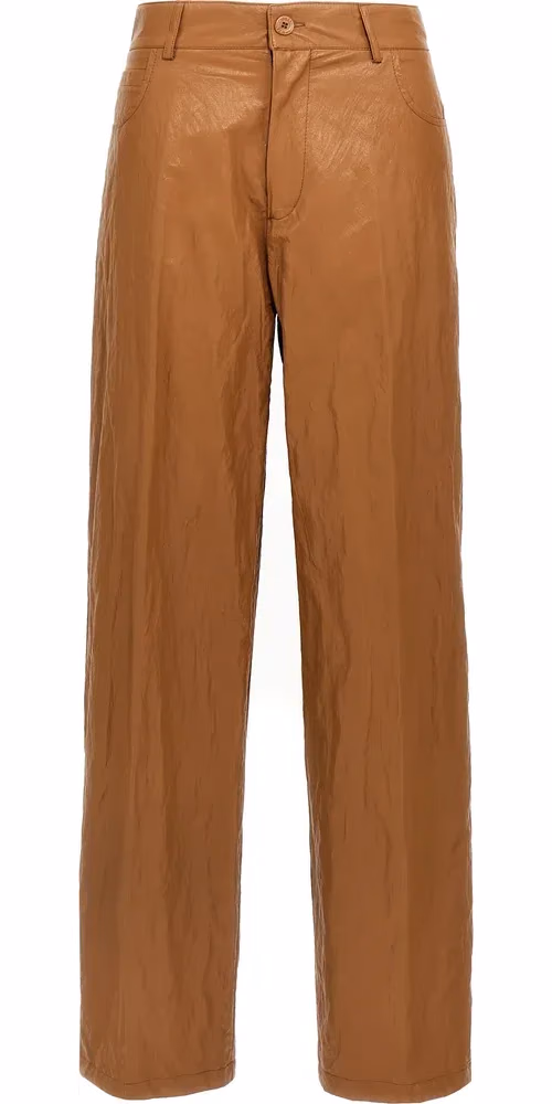 NUDE Brown Viscose Casual Pants