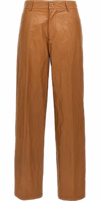 Brown Viscose Casual Pants