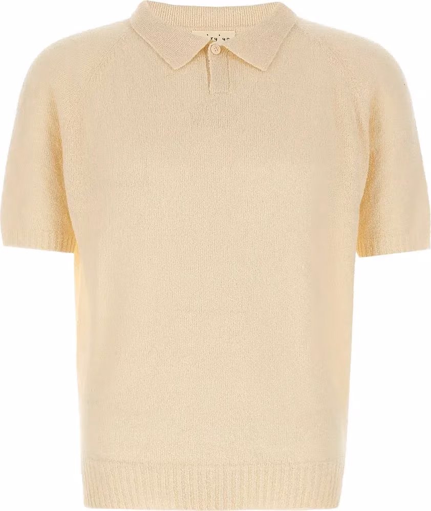 MA'RY'YA White Cotton Polo Shirt