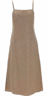 Gray Silk Midi Dress