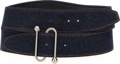 Blue Cotton High-Waist Belt