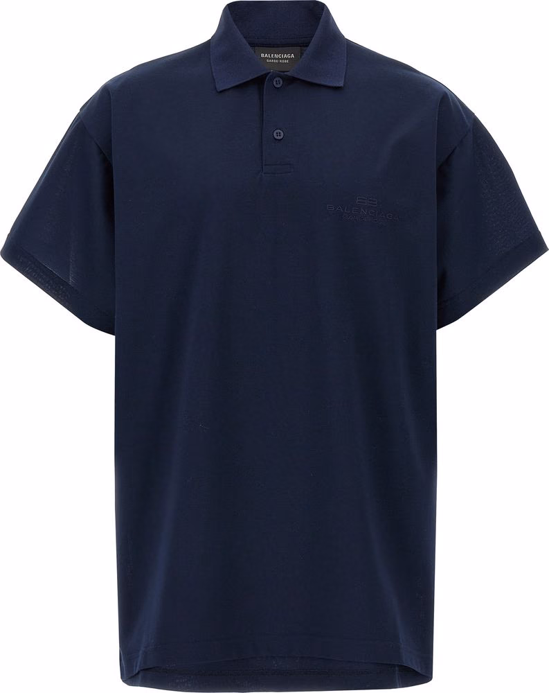 Balenciaga Blue Cotton Polo Shirt