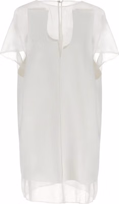 White Polyester Short Dress