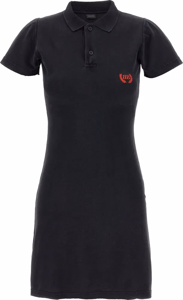 Balenciaga Black Cotton Short Dress