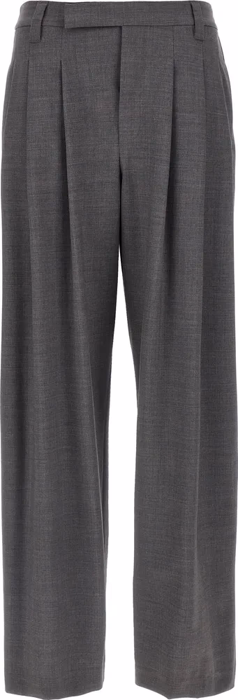 Brunello Cucinelli Gray Virgin Wool Casual Pants