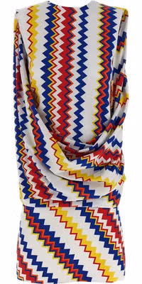 Multicolor Viscose Short Dress