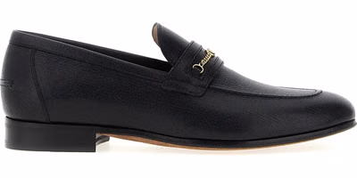 Black Goatskin Slip-On Loafers