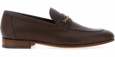 Brown Goatskin Slip-On Loafers