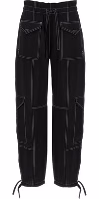 Black Viscose Casual Pants