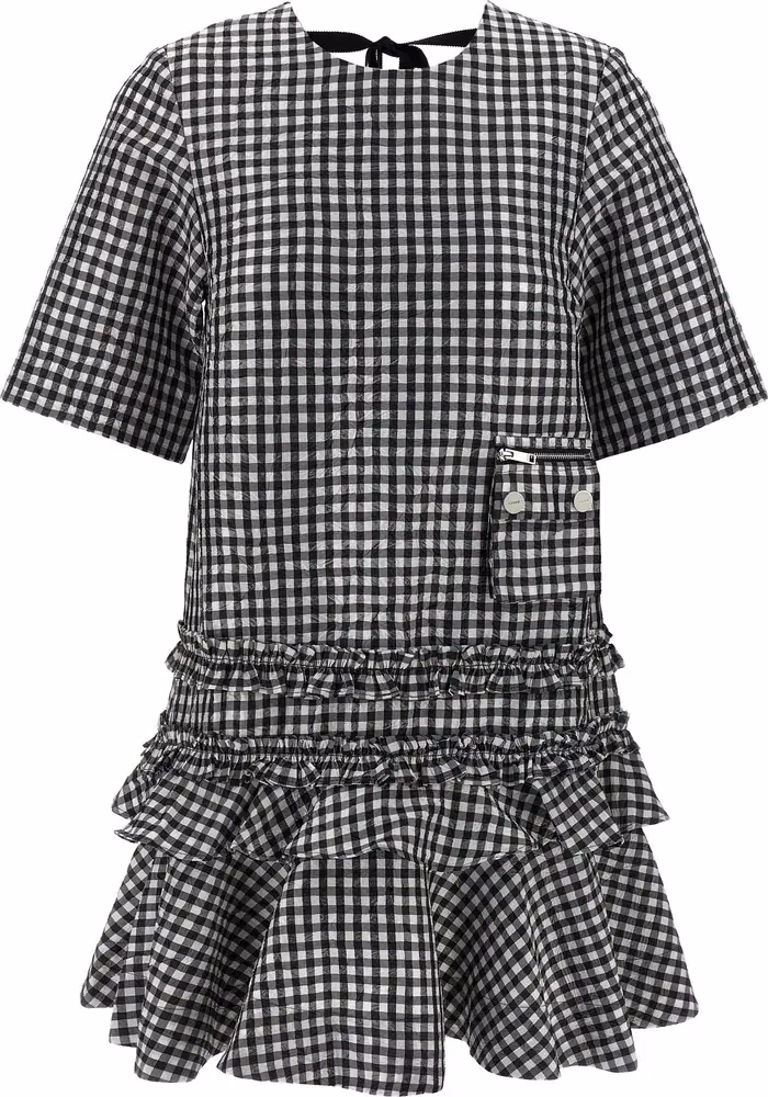 Ganni Bicolor Polyester Short Dress