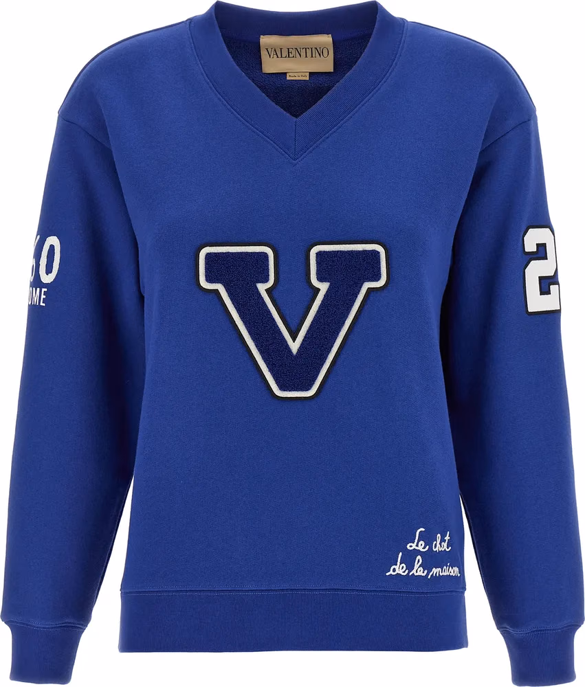 Valentino Garavani Blue Cotton Sweatshirt