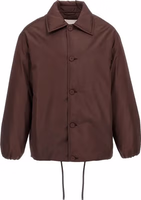 Brown Polyester Full-Length Jacket