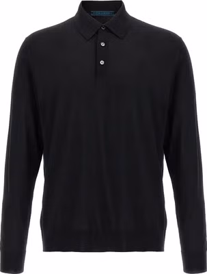 Black Wool Polo Shirt