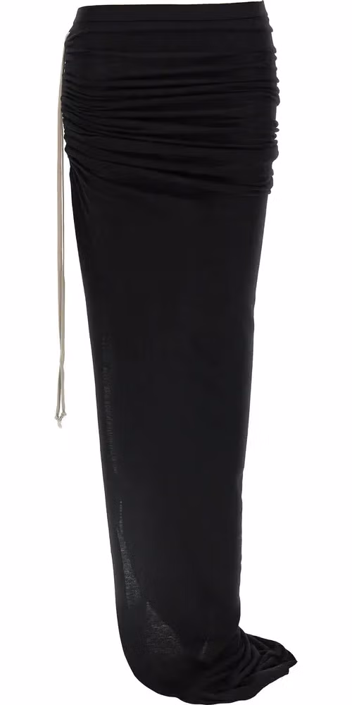 Rick Owens Black Wool Mini Skirt
