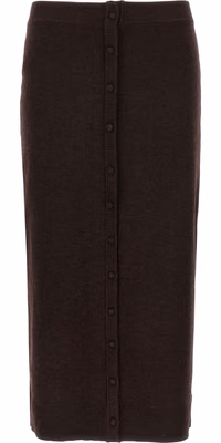 Brown Wool Midi Skirt
