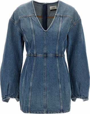 Blue Cotton Short Dress