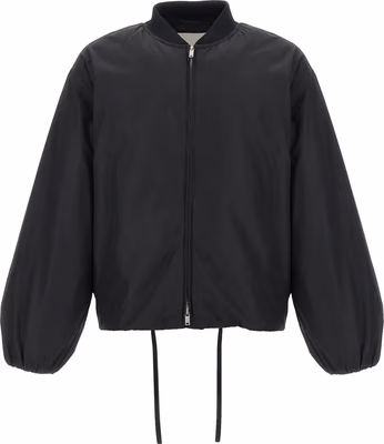 Black Polyester Bomber