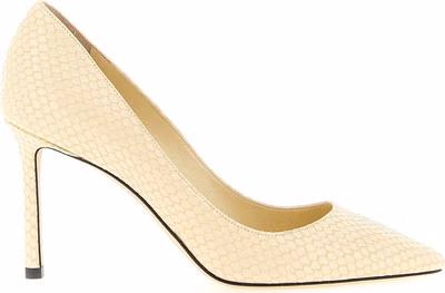 Bicolor Leather High Heel Pumps