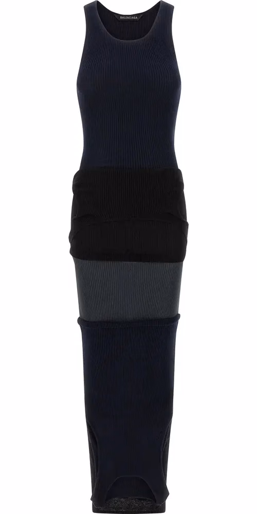 Balenciaga Black Cotton Long Dress