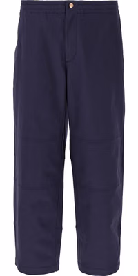 Blue Cotton Casual Pants