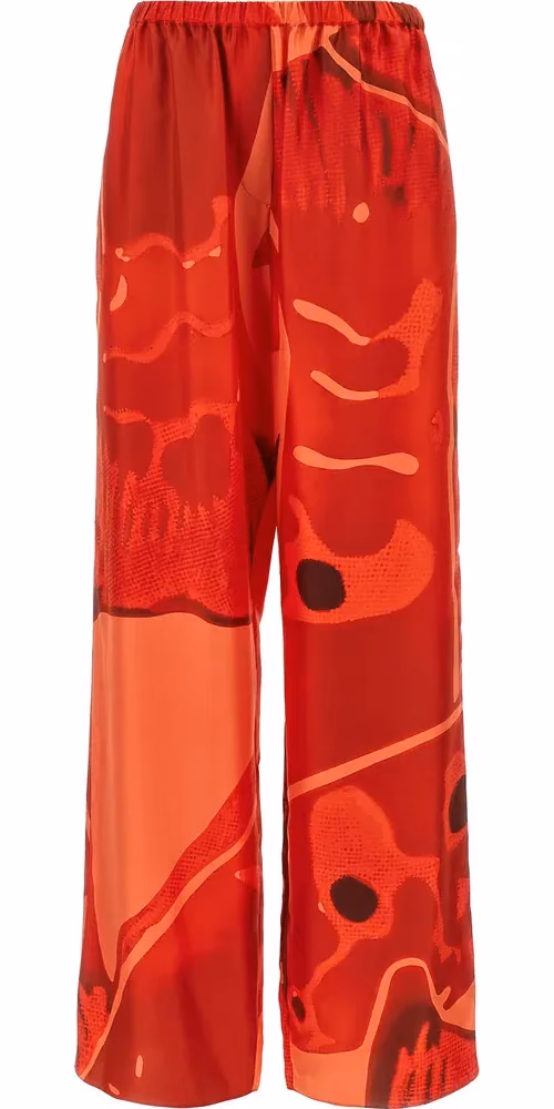 Ferragamo Multicolor Silk Casual Pants