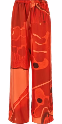 Multicolor Silk Casual Pants