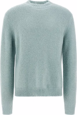 Blue Alpaca Leather Cardigan