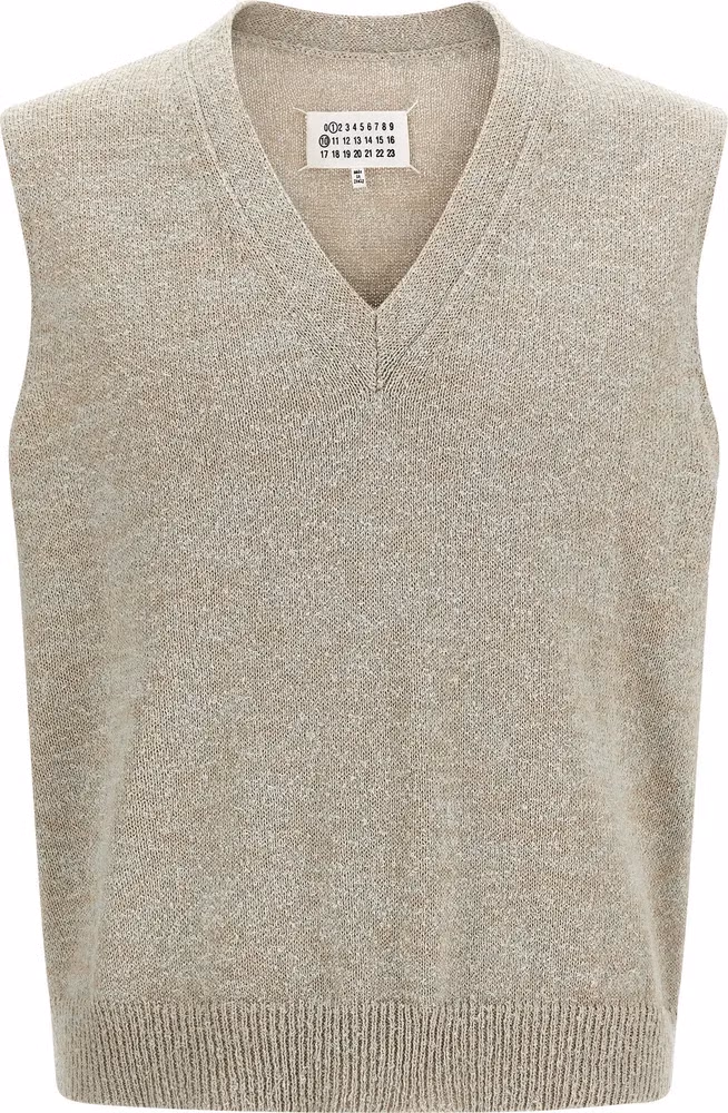 Maison Margiela Beige Cotton Sleeveles Sweater