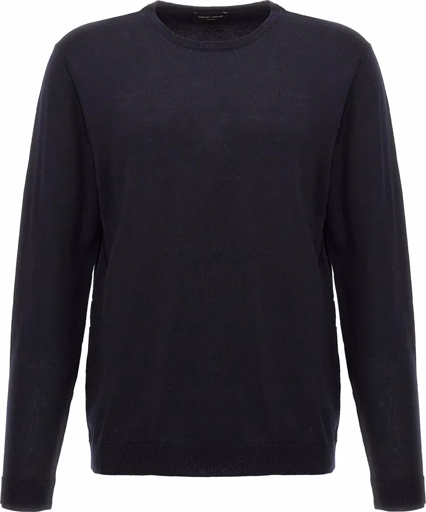 Roberto Collina Blue Merino Wool Cardigan