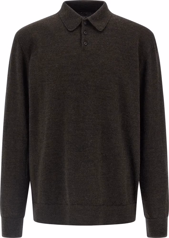 Maison Margiela Brown Wool Polo Shirt