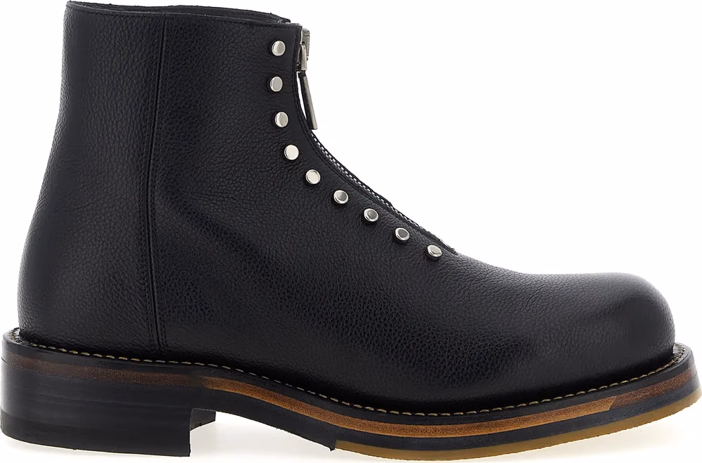 Alexander McQueen Black Calfskin Ankle Boots