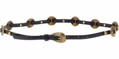 Black Calfskin Thin Belt