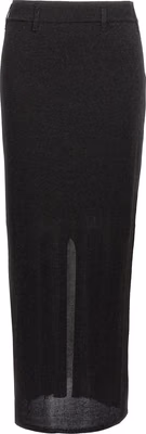 Black Polyester Mini Skirt