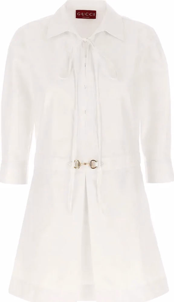 Gucci White Cotton Short Dress