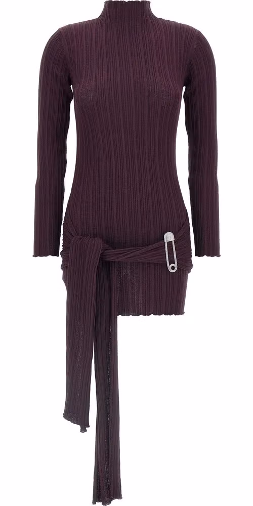 Giuseppe Di Morabito Purple Wool Short Dress