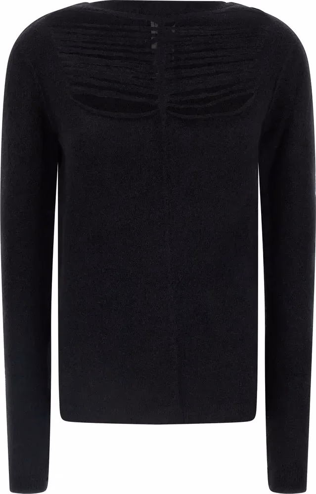 Rick Owens Black Wool Cardigan