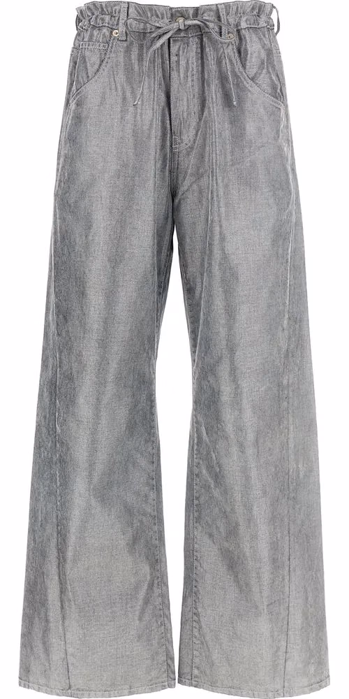 Darkpark Silver Cotton Jeans Denim